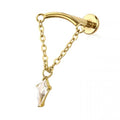 Stella Drop Gold Flat Back Labret