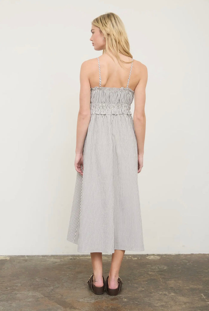 Striped Spaghetti Strap Midi Dress