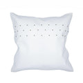 Studded White Leather Throw Pillow