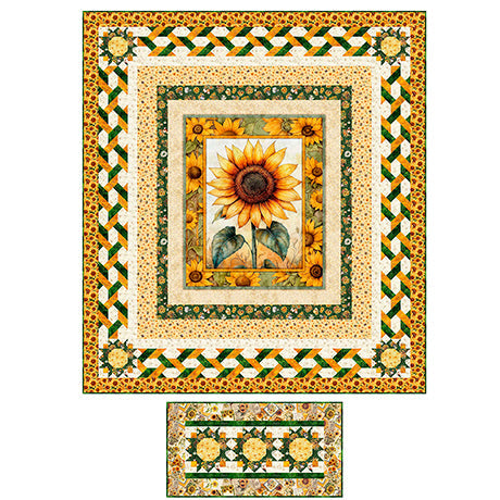 Sunflower Award Quilt with Matching Table Runner Pattern