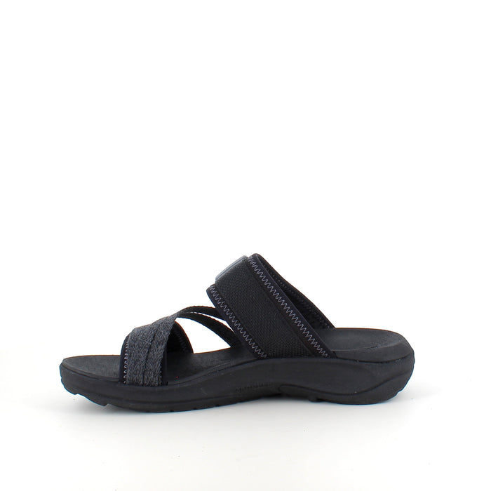 Svart, lätt och stötdämpande sandal för vardag och arbete