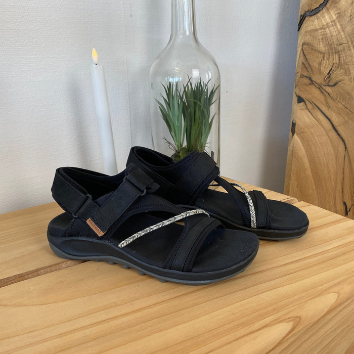 Svart Merrell-sandal – bekväm sandal med justerbar passform