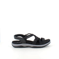 Svart sandal med elastiska remmar – klassisk modell med mjuk skumsula
