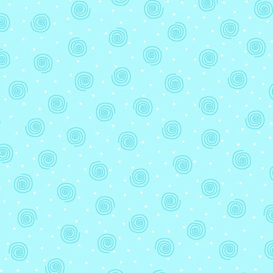 Swirls Baby Blue Flannel