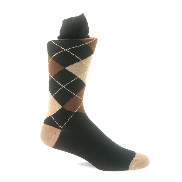 Tallia Black & Taupe Multi-toned printed Socks for Men