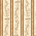 Tan Decorative Scroll Stripe- Amazing Grace