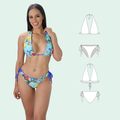 Tatiana Reversible Halter Top and Side Tie Bottom Bikini