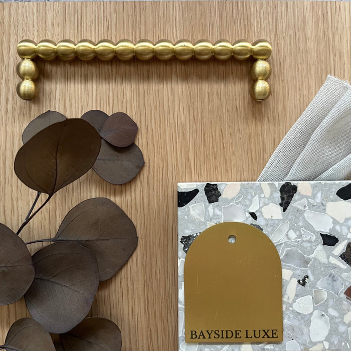 Cabinet Knobs & Handles The Bayside Luxe Cottesloe Solid Satin Brass Cabinetry Handle