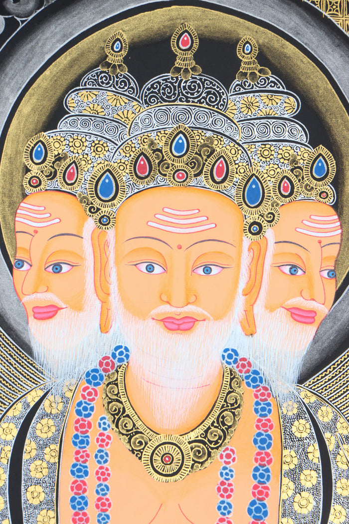Brahma the Hindu God of creation thangka art