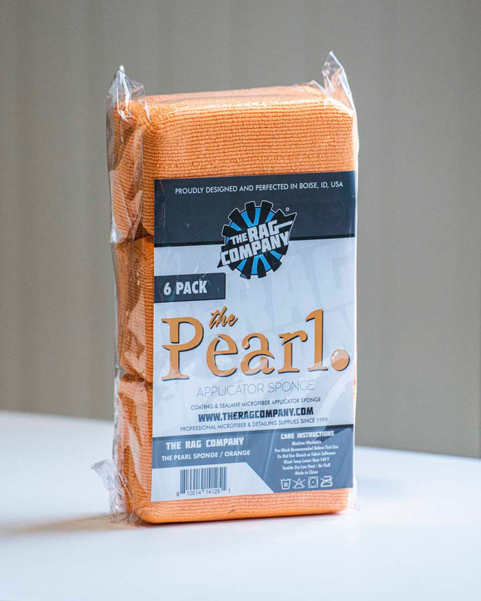 The Rag Company - Pearl Sponge Detailing Applicator - 3in. x 5in - Orange 6-Pack
