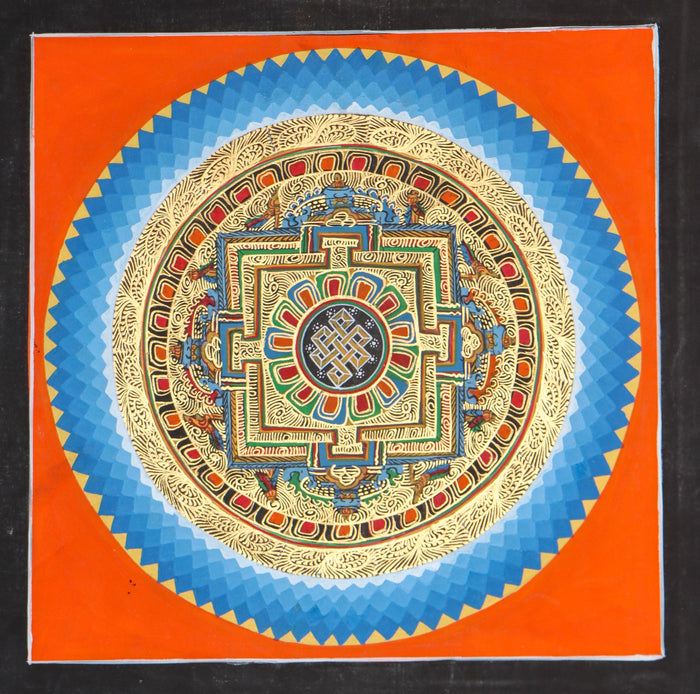 Cosmos Mandala  Thangka hand painted by the skilled artisans .