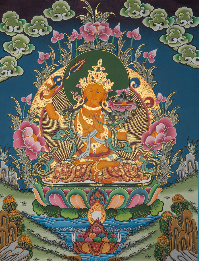 Tibetan Manjushri Thangka -  Sacred Art