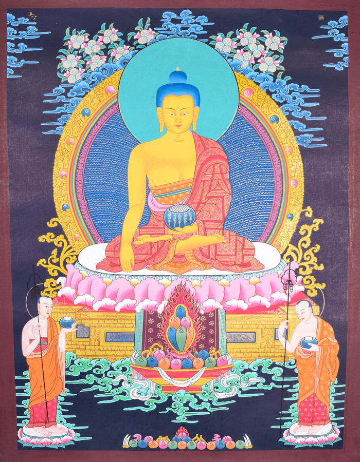 Tibetan Thangka painting of Shakyamuni Buddha - Lucky Thanka