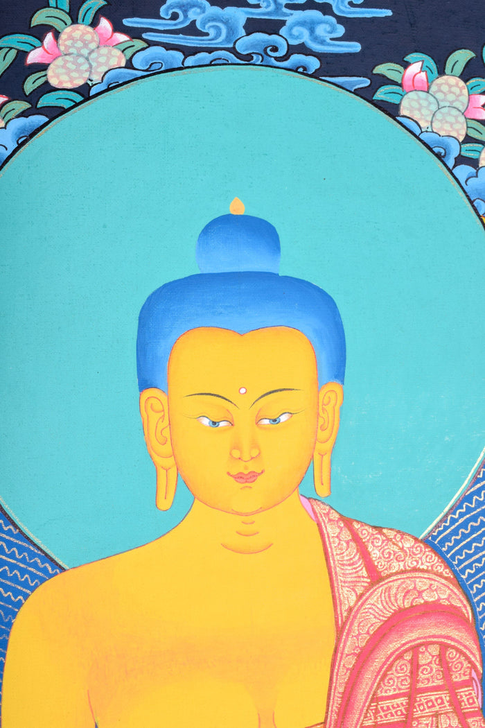 Tibetan Thangka painting of Shakyamuni Buddha - Lucky Thanka