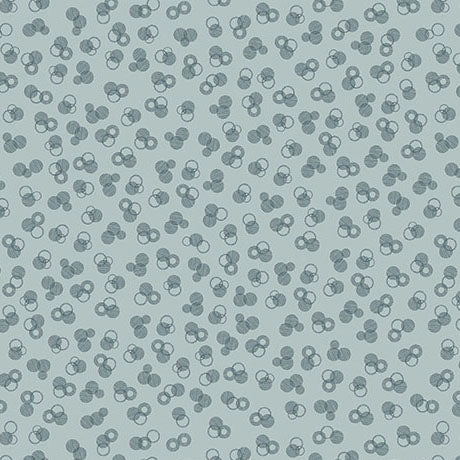 Tiny Circles Dusty Aqua Linen- Wisps on the Wind