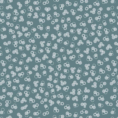 Tiny Circles Dusty Blue Linen- Wisps on the Wind
