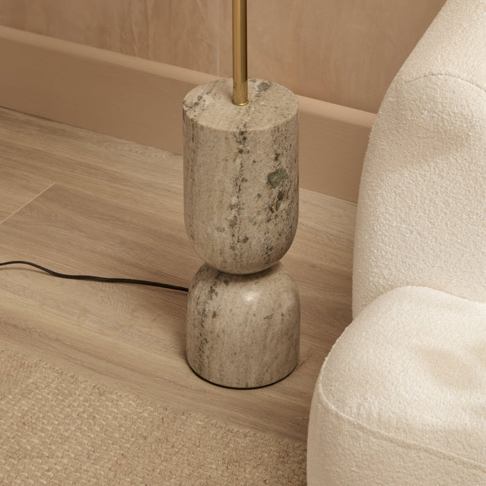 Tiree Taupe Marble Floor Lamp Base - 97cm - Laura James
