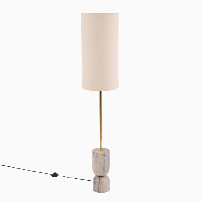 Tiree Taupe Marble Floor Lamp Base - 97cm - Laura James