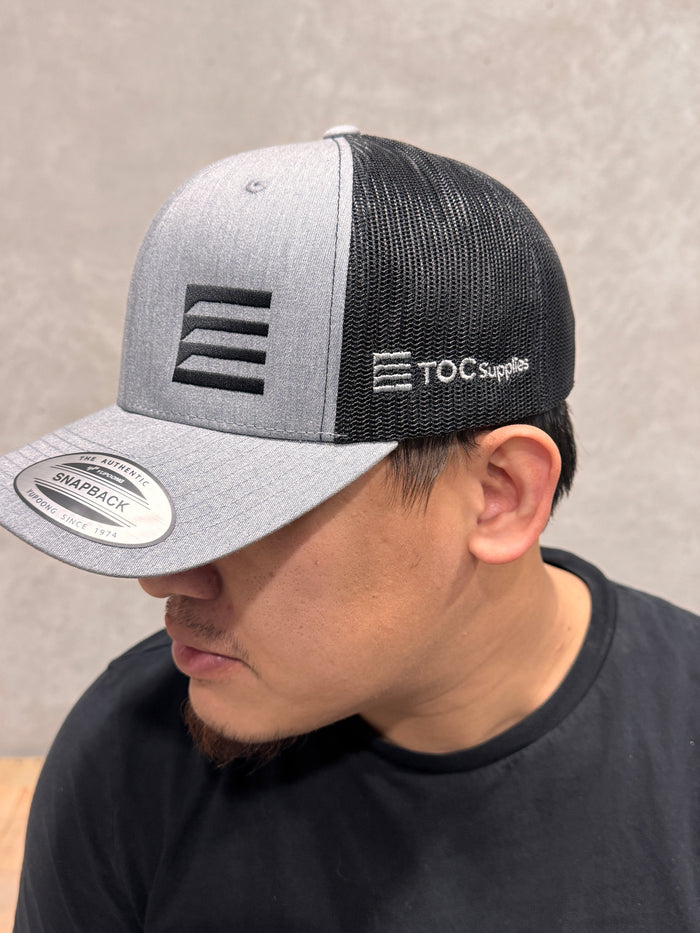 TOC Supplies Classic Snapback Trucker, Gray/Black