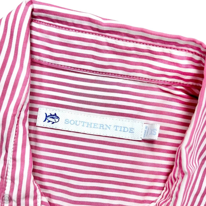 Top Long Sleeve By Southern Tide In Pink & White, Size: Xs