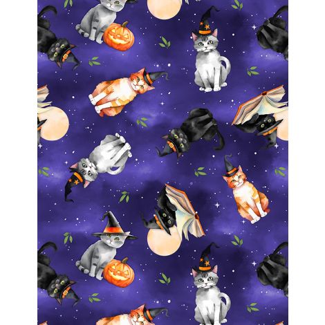 Tossed Cats Purple- Spooky Tails