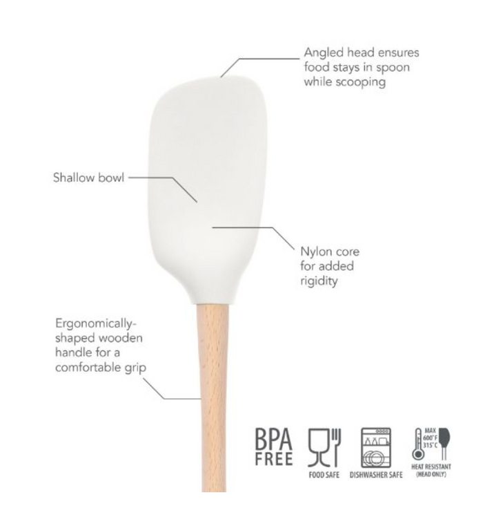 Tovolo | Flex-Core Wood Handled Spoonula - White