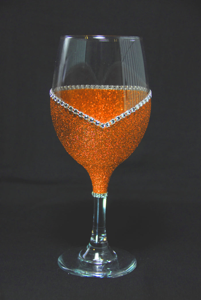 Trick or Wine – Bling Glitter Glass Wine Glasses (Halloween Collection)