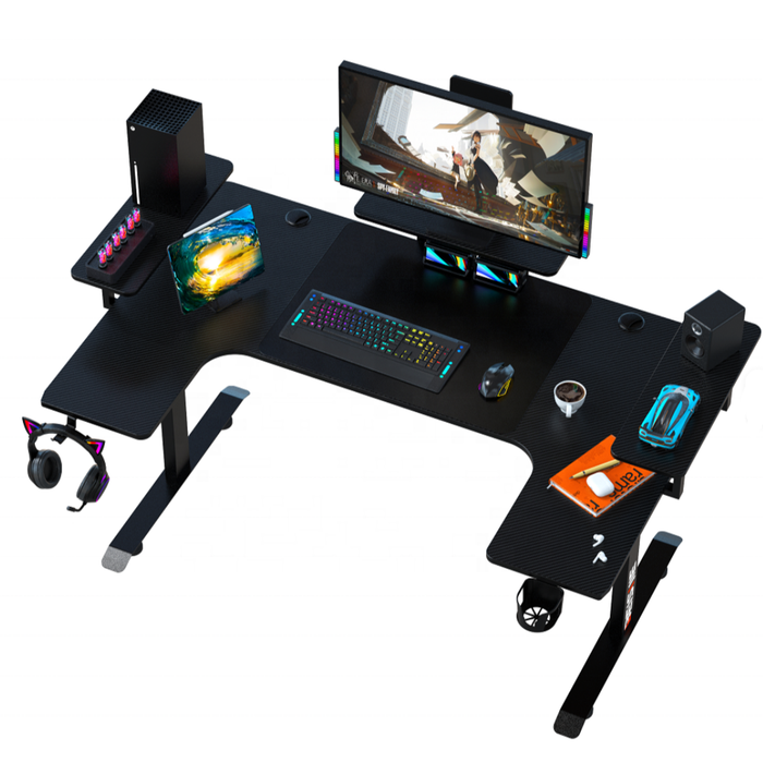 U8  U-Shaped RGB 160cm Gaming Desk with Cup & Headset Holder