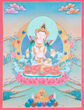Vajrasattva Thangka Painting  for prayer and devotion.