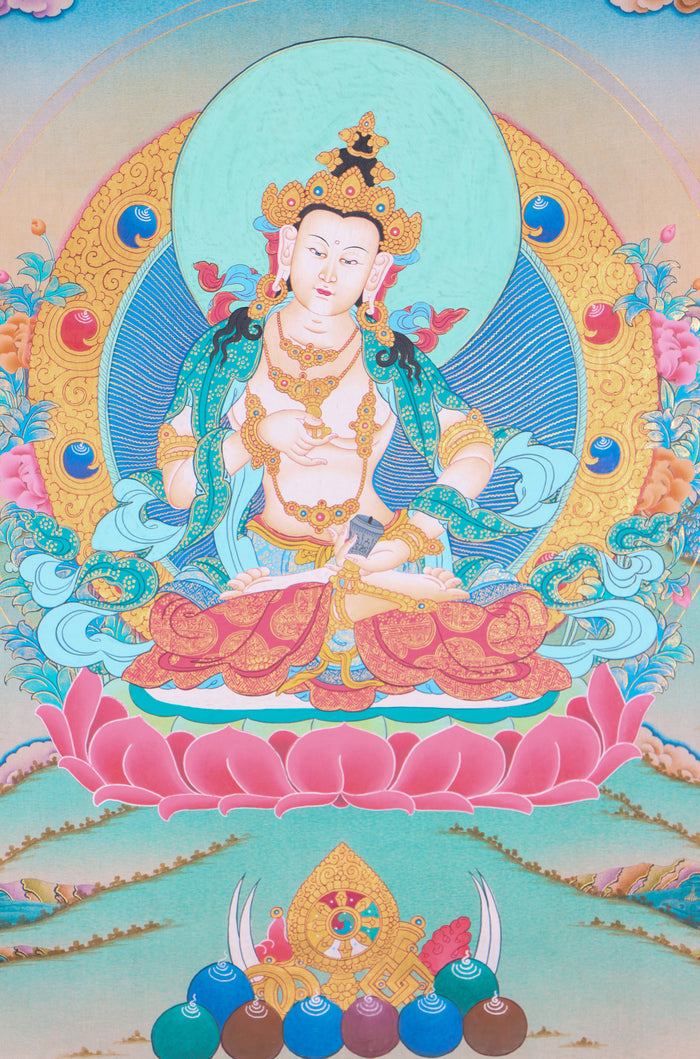 Vajrasattva Thangka Painting  for prayer and devotion.