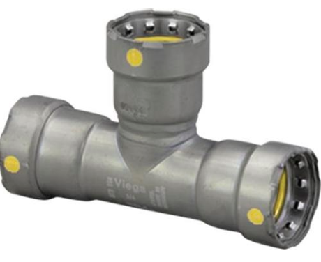 Viega MegaPressG Carbon Steel Reducing Tee - NYDIRECT