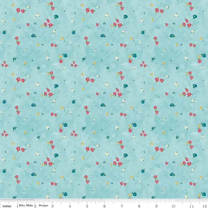 Washington Flower Ditzy Teal