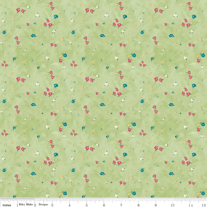 Washington Flowers Ditzy Green