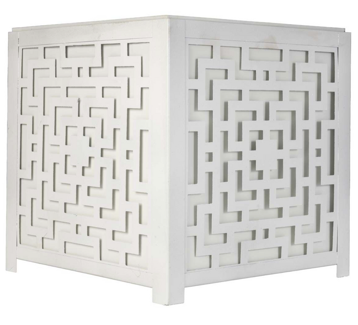 White Fretwork Planter by The Enchanted Home