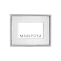 White Leather with Metal Border 4x6 Frame