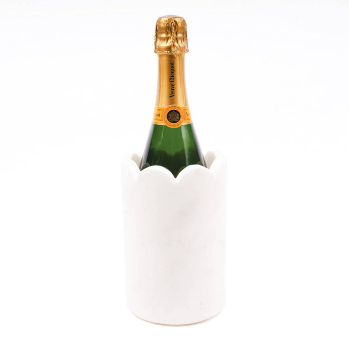 White Marble Scalloped Wine & Champagne Chiller - The Preppy Bunny