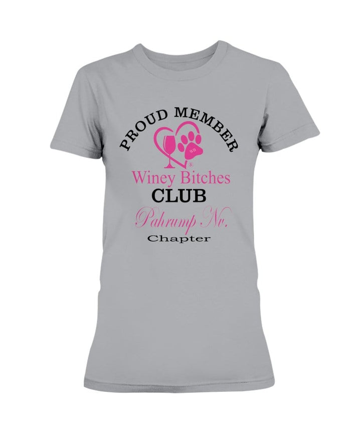 Shirts Sports Grey / XS Winey Bitches Club-Proud Member-Pahrump Nv Chapter Ultra Ladies T-Shirt WineyBitchesCo