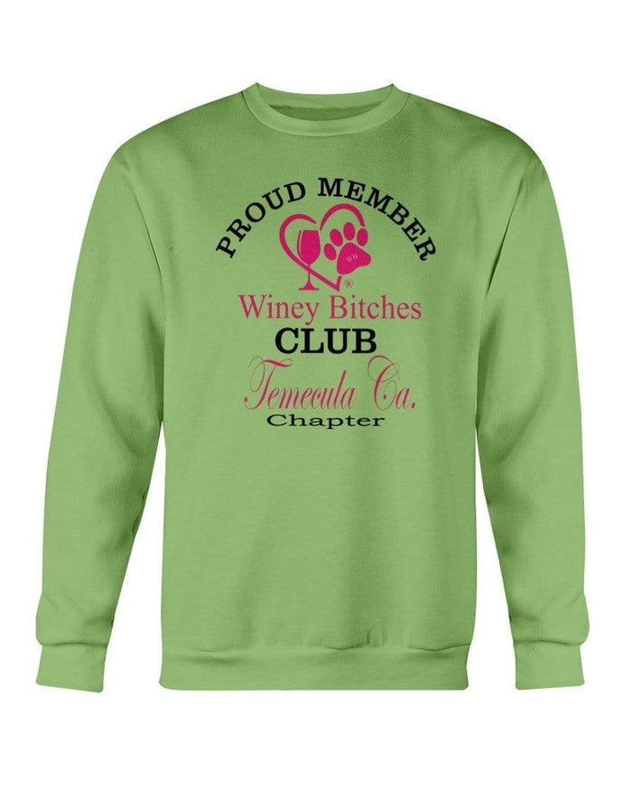 Sweatshirts Kiwi / S Winey Bitches Club-Proud Member-Temecula Ca Chapter Sweatshirt - Crew WineyBitchesCo