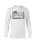 Shirts White / S Winey Bitches Co "I Am Bitch"-Black Letters-Long Sleeve T-Shirt WineyBitchesCo