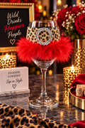 Winey Bitches Co "Red Leopard" Jeweled  Floozie Coozie ™