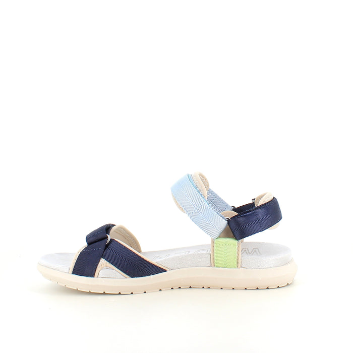 Woden sandal Moonstone Multi i blå, gröna och beige nyanser