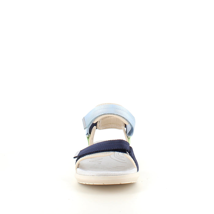 Woden sandal Moonstone Multi i blå, gröna och beige nyanser