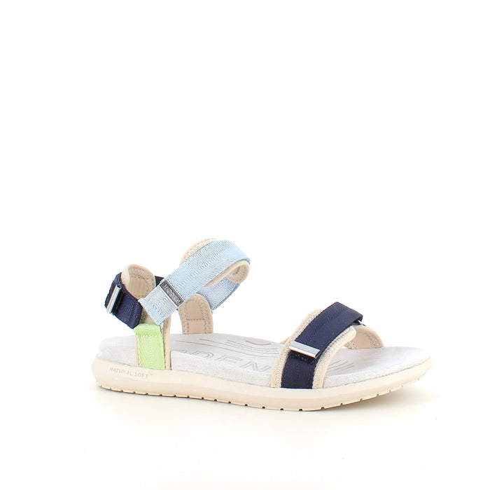 Woden sandal Moonstone Multi i blå, gröna och beige nyanser
