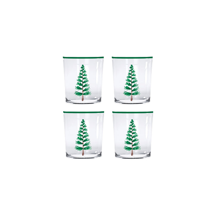 Woodland Trees Suite of 4 Double Old Fashion Glasses