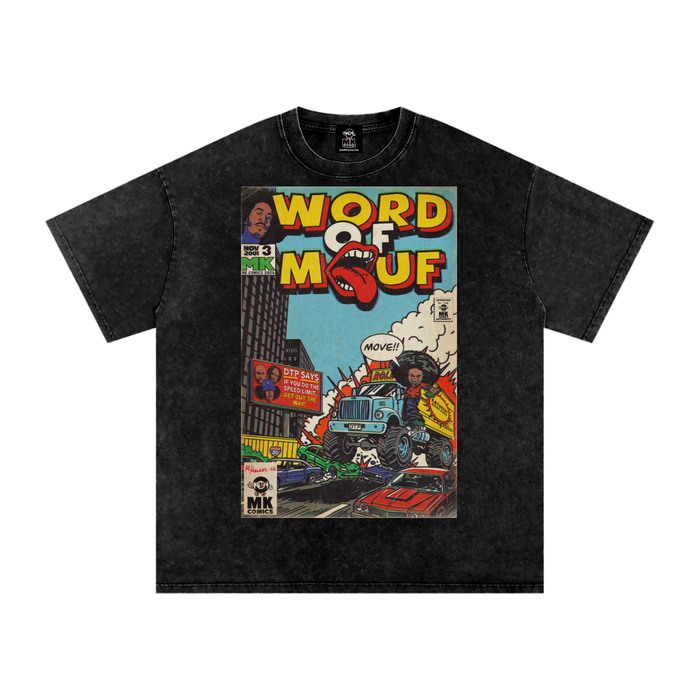 Word of Mouf - Snow Washed Oversized Cotton T-Shirt
