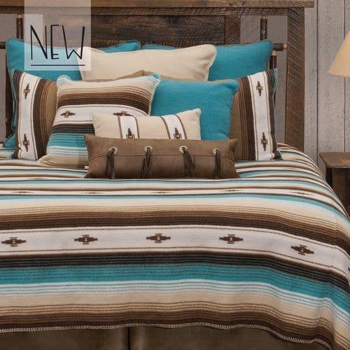 Yara Azul Turquoise Throw Pillow BEDDING Your Western Decor, LLC