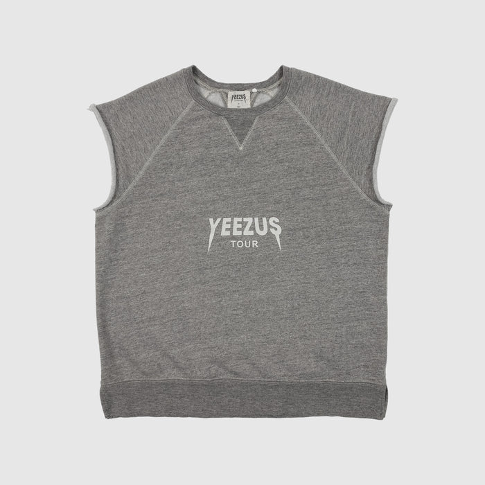 Yeezus Tour 2013 'Black Friday' Cut Off Crewneck In Heather Grey
