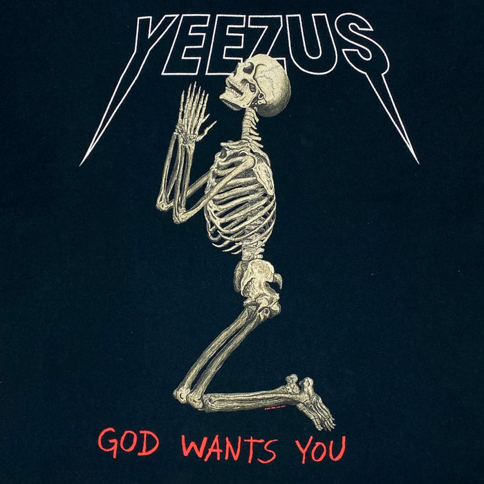 Yeezus Tour 2013 OG Skeleton Prayer Tee By Wes Lang