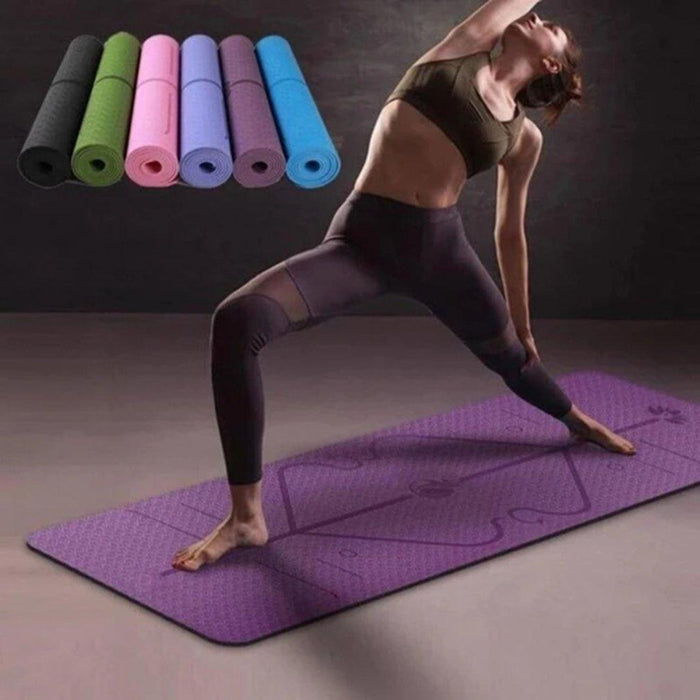 Yoga Mat With Position Lines
