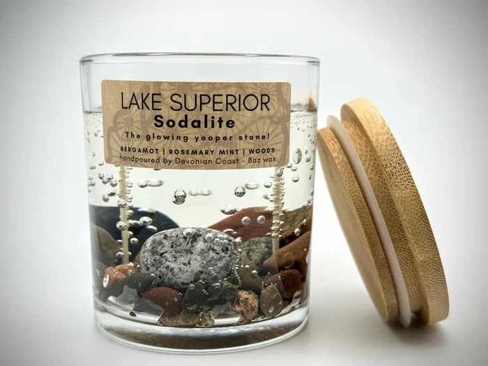 "Yoopelite" Sodalite Gel Candle — Devonian Coast